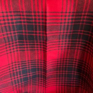 Red and Black plaid heavier weight brushed fabric.